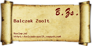 Balczek Zsolt névjegykártya